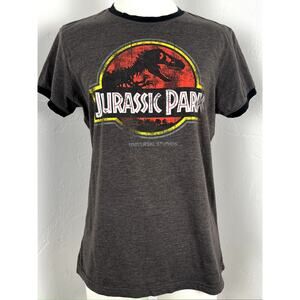 UNIVERSAL STUDIOS JURASSIC PARK Heathered Charcoal Grey T-shirt (Small)